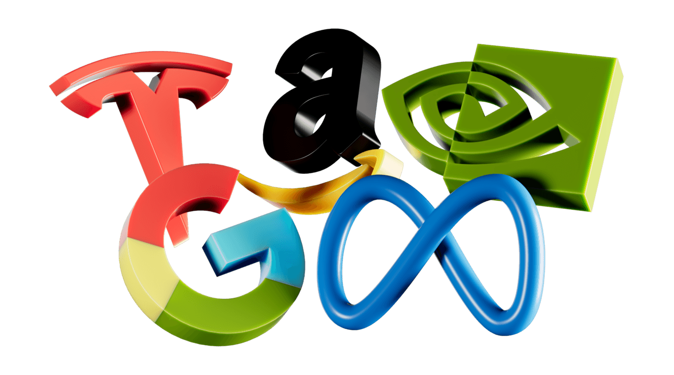 Trading de ações — ilustração de logo 3D de empresa