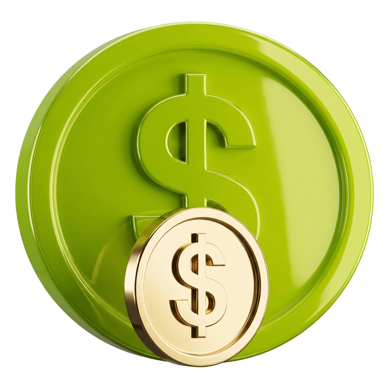 CXM leverage — a large green coin embossed with a golden dollar sign