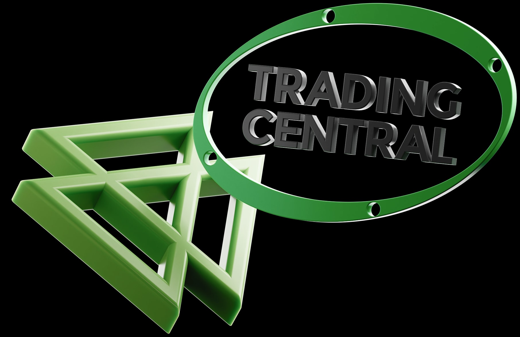 Logo Pusat Perdagangan di atas grafik pasar
